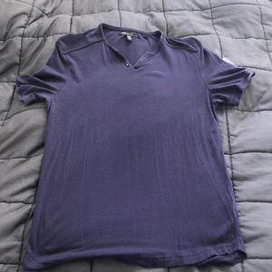 Kenneth Cole NY Purple striped short sleeve shirt